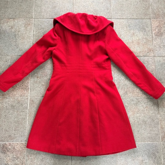 VENUS Vibrant Red Trench Coat Size 8 - Picture 7 of 12